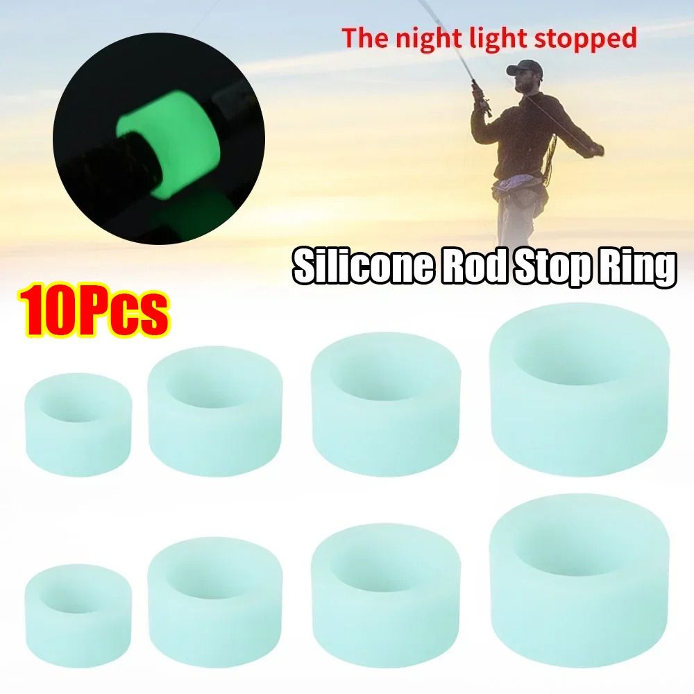 Vape Band Silicone - 10 個の耐久性のあるシリコーン釣竿滑り止めサークル発光吸汗ハンドルラッピングベルト滑り止めテープ